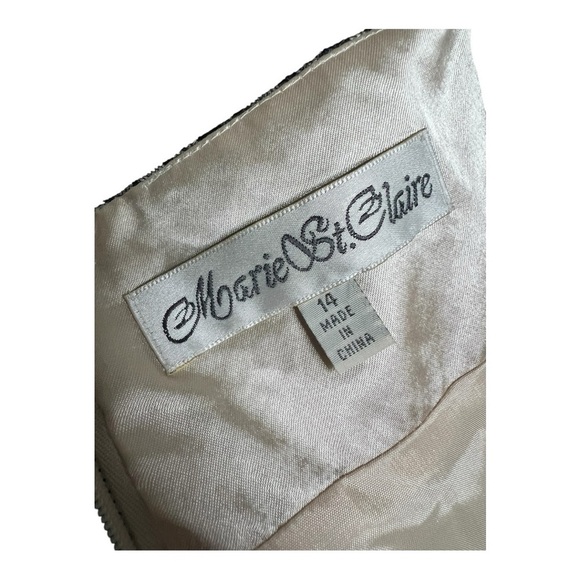 Vintage Drop Waist Pleated Lace Black & Cream Dress - Picture 16 of 16